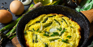Omelette mit grünem Spargel