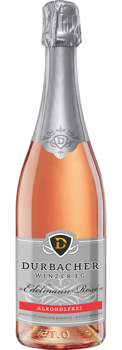Durbacher Edelmann Rosé alkoholfrei 0,0 % vol. - schäumendes Getränk aus alkoholfreiem Wein