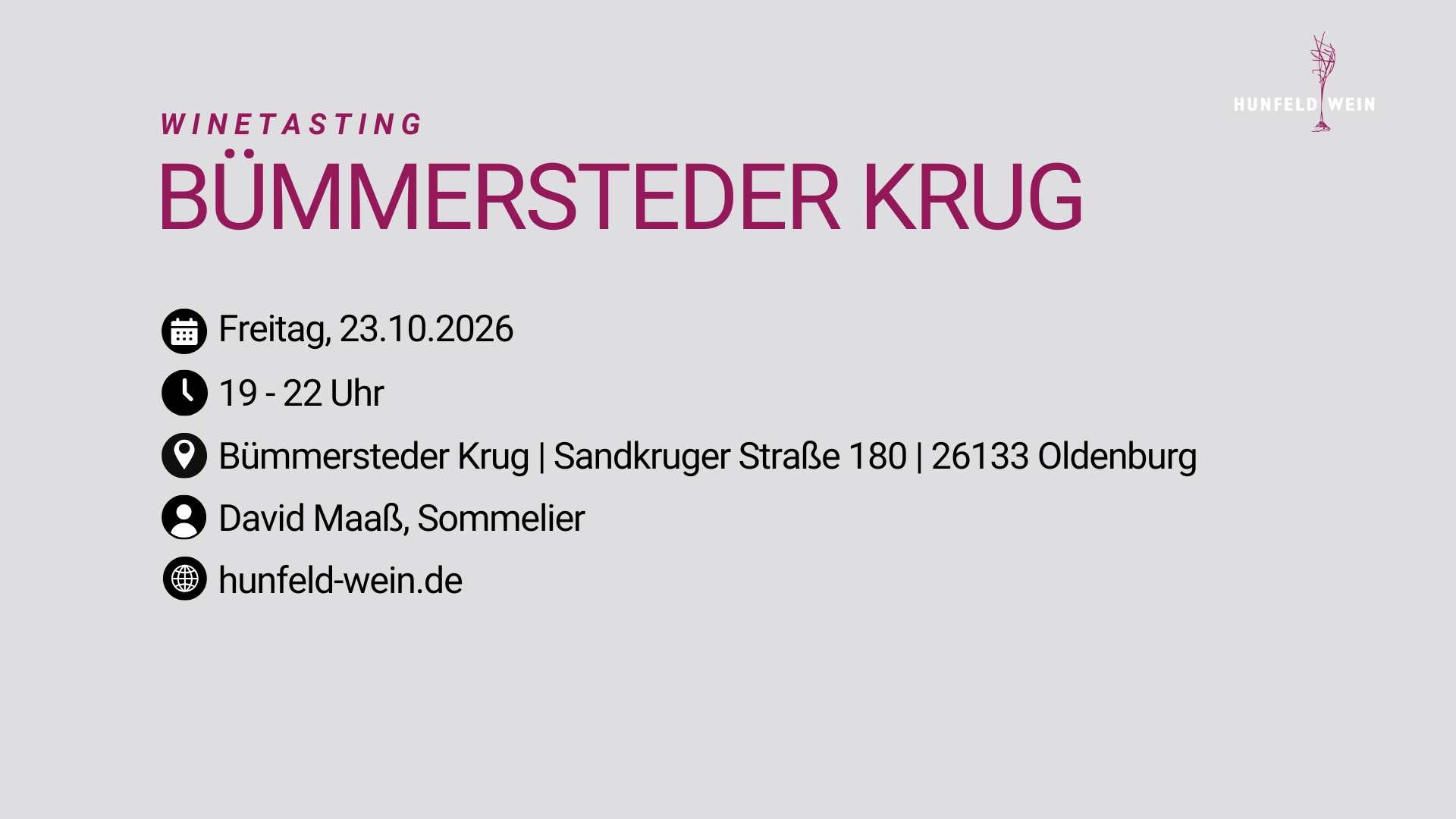 Eintrittskarte Winetasting Bümmersteder Krug