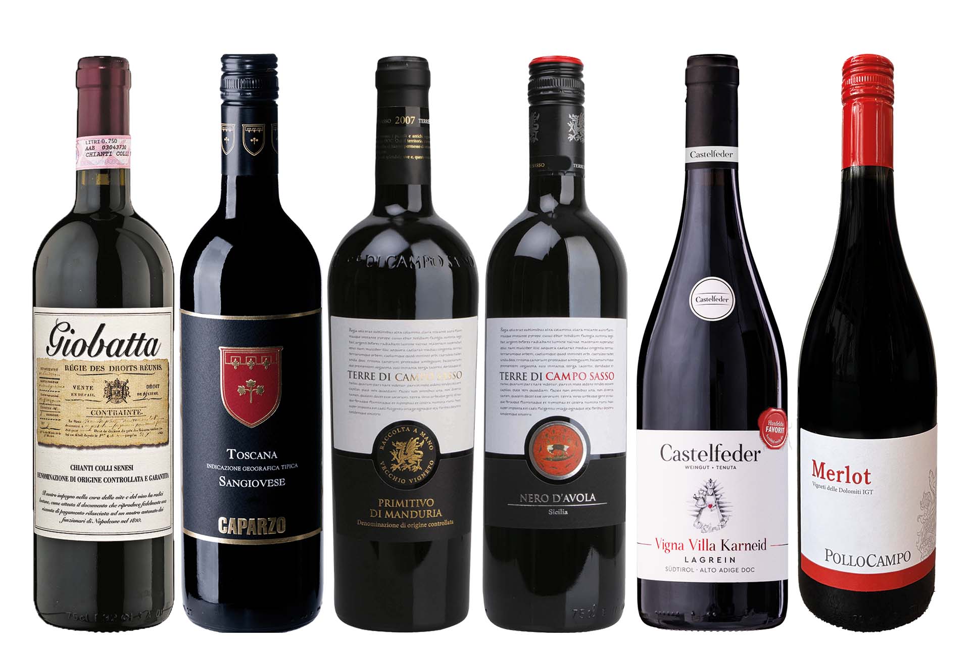 Weinpaket Italiens Rotwein-Klasse