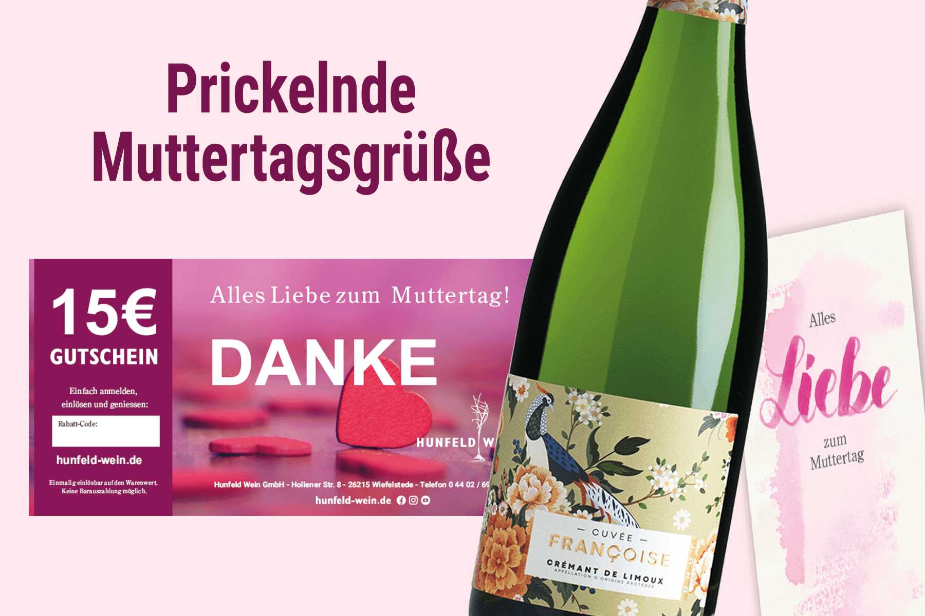 Weinpaket mit Gutschein: Danke Mama