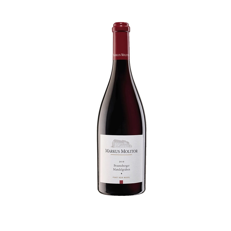 Rotwein mit rotem Kapselverschluss, Prädikat "1 Stern", Etikett mit Gutshaus-Motiv