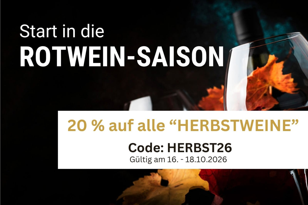 Aktion zum Start in die Rotweinzeit:  20 % auf alle HERBSTWEINE