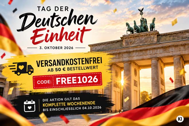 Aktion zum Tag der deutschen Einheit: Versandkostenfrei ab 50 €