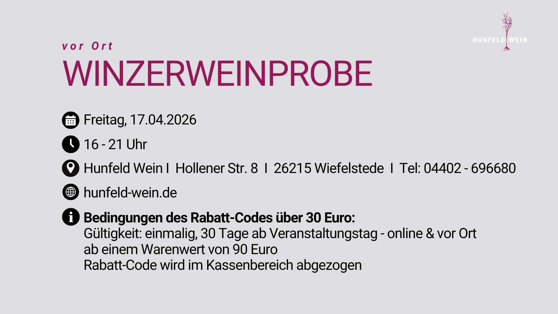 Eintrittskarte Winzerweinprobe 17.04.2026